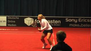 Sabine Lisicki amp Samantha Stosur double service game  Porsche Tennis Grand Prix 2011 [upl. by Yvi]