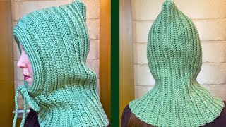 Crochet Balaclava Tutorial with Tie Step by Step Tutorial [upl. by Lenette]