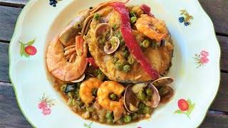 🐟 MERLUZA a la MARINERA 🦐Gambones Langostinos y Almejas 🚩 Recetasroampmusic 92 [upl. by Iblok]