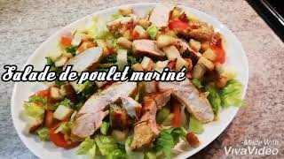 Recette simple et rapide Salade de poulet mariné salades summer healthy [upl. by Kendry]