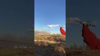 Texas Wildfire Tanker Drop on Airport Fire [upl. by Ellerehs924]