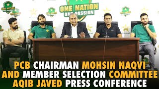 PCB Chairman Mohsin Naqvi and Member Selection Committee Aqib Javed Press Conference  PCB [upl. by Loretta]