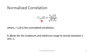 Normalized correlation and examples  lecture 22 [upl. by Moselle]