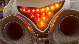 Installing integrated tail lights on my Yamaha R1 Big Bang [upl. by Alliuqat]