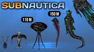 ALL Subnautica LEVIATHANS  Size Comparison [upl. by Nottage355]