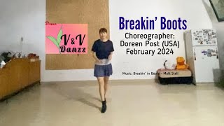 Breakin’ Boots  Line Dance Choreo  Doreen Post [upl. by Joses55]