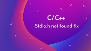 Stdioh not found error solved  Visual Studio [upl. by Hansen]