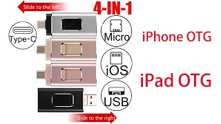 4 in 1 OTG USB Stick Compatable For the iPhone iPad IOS Lightning Interface by Ydisk [upl. by Particia]