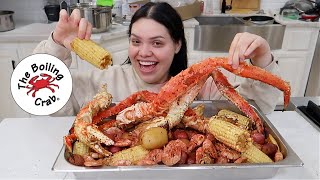 Making Boiling Crab Shrimp at Home How to GIANT SEAFOOD BOIL [upl. by Sadinoel514]