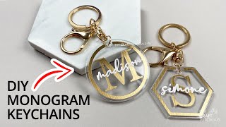 DIY MONOGRAM KEYCHAINS WITH VINYL TUTORIAL 😍 [upl. by Eam]