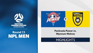 NPL Men Round 13  Peninsula Power vs Wynnum Wolves Highlights [upl. by Dine]