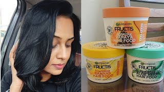 I Tried New Garnier Fructis Hair Food 3 in 1 mask amp This happened to my hair 😱 [upl. by Sevart]