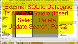 External SQLite Database Android Studio database table insert delete update part 2 [upl. by Nawiat]