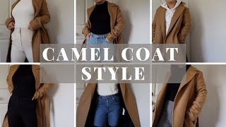 6 WAYS TO STYLE A CAMEL COAT  Casual Fall Outfits Lookbook [upl. by Korwun]