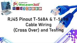 RJ45 Pinout T568B and T568A Cable WiringCross Over and Testing [upl. by Yraillih896]