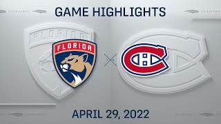 NHL HIghlights Florida Panthers vs Montreal Canadiens  April 29 2022 [upl. by Hocker]