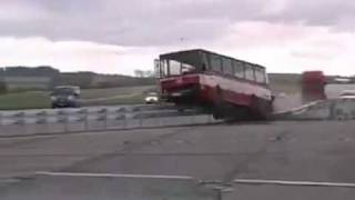 Crash Barrier Test with a Bus goes wrong [upl. by Falo]