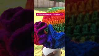 Beautiful Crochet Ruffle Hat crochethats crochetbuckethat crochetpatterns [upl. by Atul]