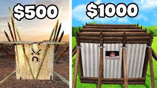 Surviving Inside Homemade Micro Bunkers 500 vs 1000 [upl. by Anattar]