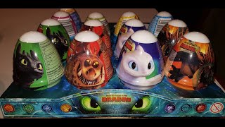 DRAGONS Figuren im Pudding Ü Ei unboxing  Überraschungseier zum Film Drachenzähmen leicht gemacht [upl. by Ado960]