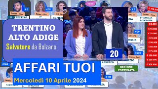 Affari tuoi di mercoledì 10 aprile con il Trentino Alto Adige  I pacchi aperti in ordine [upl. by Cott]