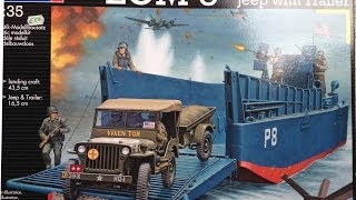 Revell 135 LCM3 amp Jeep Outbox review [upl. by Atiuqin]