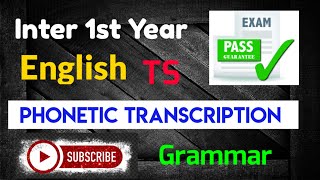 TS Inter 1st Year English Grammar Phonetic Transcription Trilokya6600Trilokya6600 [upl. by Brindle]