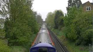 Steam and electric trains in the fog and rain [upl. by Rhine]