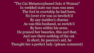 THE CAT METAMORPHISED INTO A WOMAN Song Jean de La Fontaine Lyrics Words text sing along poem poetry [upl. by Llerrehc315]