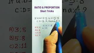 Ratio and Proportion Math Trick in Hind  Rati Proportion Problems  Maths Classes  SS CGL  shorts [upl. by Pool]