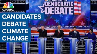 Democratic presidential candidates debate climatechange policy and fracking [upl. by Eseyt]