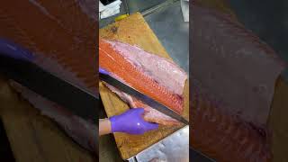 Watch This Sushi Chef Fillet a Salmon with Precision and Skill sushi salmon sashimi [upl. by Anasor50]