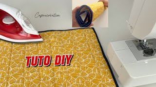 Coudre un TAPIS DE REPASSAGE nomade  TUTO DIY pose d’un BIAIS ANGLE Facile et tellement utile [upl. by Kissie]