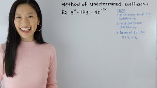 Method of undetermined coefficients  2nd order differential equations gx  exponential [upl. by Rissa]