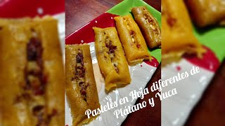 Como hacer Pasteles en Hojas de Platano y de Yuca diferentes [upl. by Gasper59]