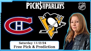 Canadiens vs Penguins  NHL Free Pick Saturday 11224  Picks And Parlays [upl. by Adnirolc856]