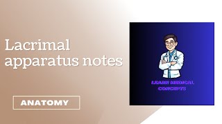 Lacrimal apparatus notes mbbslife trending anatomy headandneck medicalconcepts28 [upl. by Rosalinda212]