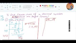 SQUARE ROOT OF A DECIMAL NUMBER PERFECT SQUARE [upl. by Suolkcin]