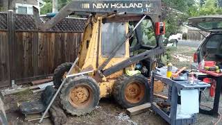 New Holland L555 Perkins 4108 engine or pump problem [upl. by Ebeohp243]