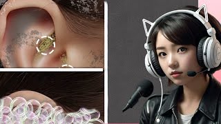 asmr Itchy amp Smelly Ear Stone Removal animation beauty ear [upl. by Pyszka605]