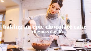 Baking An Epic Chocolate Cake  VLOGMAS [upl. by Sidonnie]