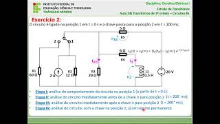 Transitórios  Aula 14 Exercício Resolvido sobre Transitórios de 1ª Ordem  Circuitos RL [upl. by Anazus]