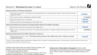 IRS Form 4562 Worksheet 1 walkthrough Lines 1 2 and 3 [upl. by Lazes547]