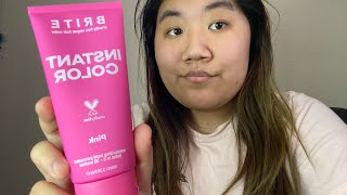 BRITE Instant Semi permanent color review  dying my hair pink [upl. by Nodroj]