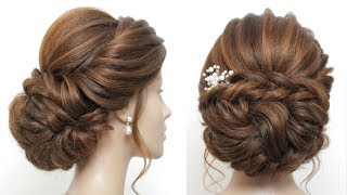 New Low Messy Bun Bridal Hairstyle For Long Hair Wedding Updo Tutorial [upl. by Buderus241]