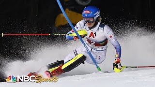 Mikaela Shiffrin MAKES HISTORY under the lights in slalom World Cup  NBC Sports [upl. by Keriann]