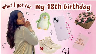 what I got for my 18th birthday haul🤯😍✨ new iphone [upl. by Anicart]