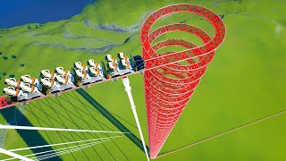 Mega Spiral Down Roller Coaster – Planet Coaster [upl. by Heyer]