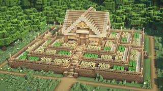 Minecraft How To Build Large Survival Farm House Tutorial [upl. by Leifeste]