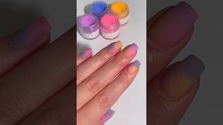 Rainbow dip powder nails 🌈💅🏼 nails diydippowdernails rainbownails powdernails dipnails [upl. by Sinnard]